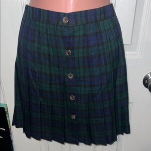 Plaid Button-Front Skirt